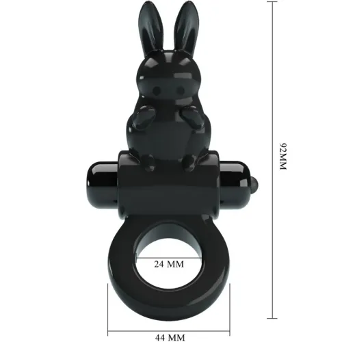 Exciting Rabbit Ring Vibrator with 10 Modes, Black – Pretty Love