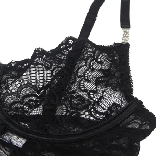 Lace Babydoll with Adjustable Straps Black S/M – Subblime