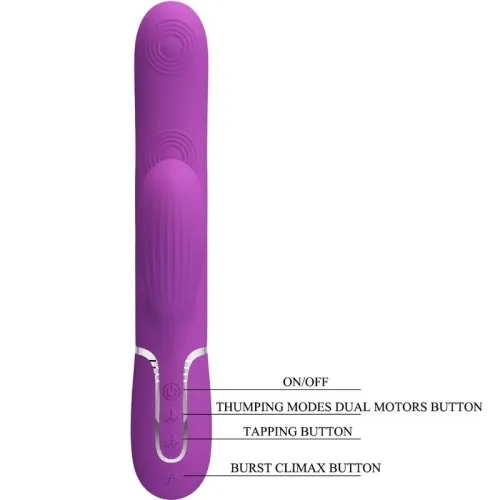Perlita 3 In 1 Multifunctional Rabbit Vibrator Purple | Pretty Love