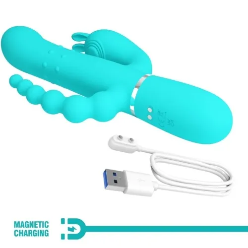 Cammy 4 in 1 Triple Rabbit Vibrator Blue | Pretty Love
