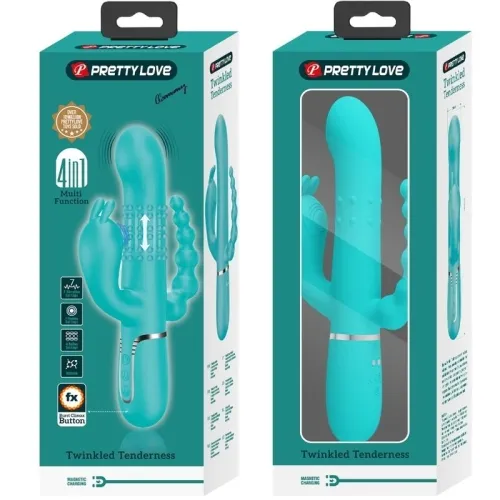 Cammy 4 in 1 Triple Rabbit Vibrator Blue | Pretty Love
