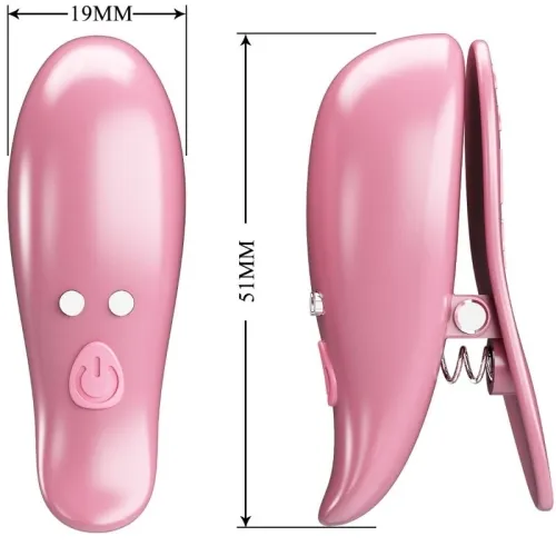 Cailey Nipple Clamps 10 Modes Remote Control Pink – Pretty Love