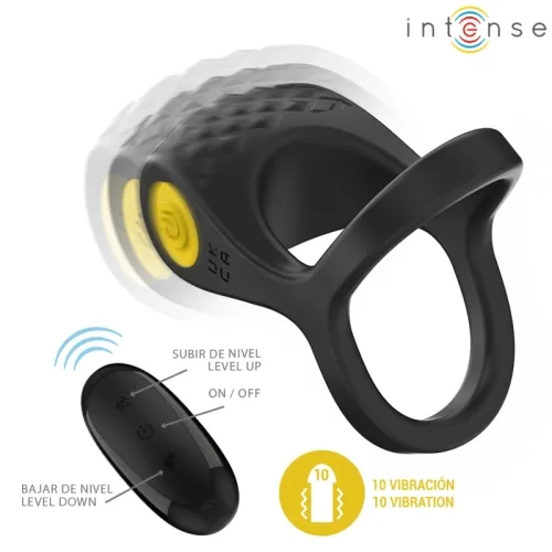 Alex Vibrator Double Penis Ring 10 Modes Black – Intense