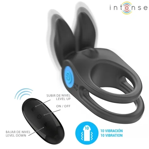 Sam Vibrator Doppel-Penisring 10 Modi Schwarz – Intense