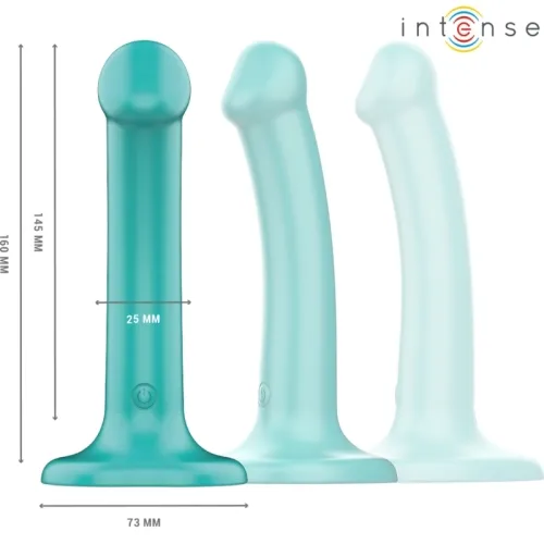 Katie Vibrator with Suction Cups, 10 Modes, Blue, Remote Control | Intense