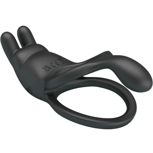 Seth Double Vibration Ring Rabbit 7 Modes Black – Pretty Love