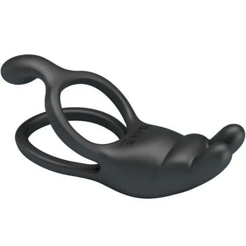 Seth Double Vibration Ring Rabbit 7 Modes Black – Pretty Love