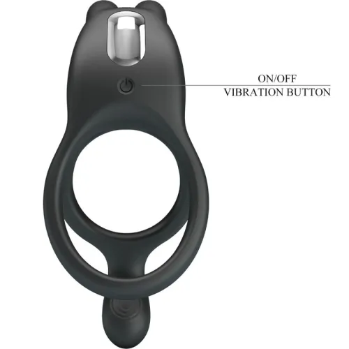 Seth Double Vibration Ring Rabbit 7 Modes Black – Pretty Love