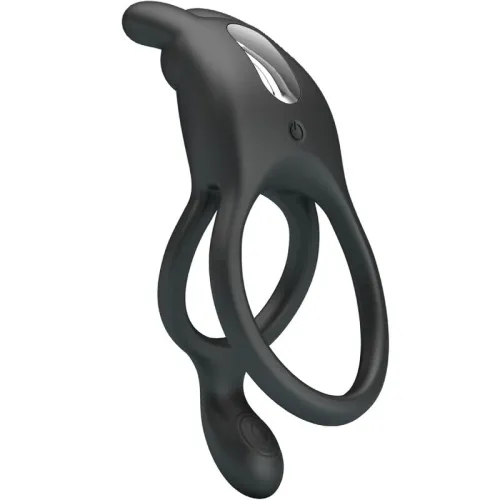 Seth Double Vibration Ring Rabbit 7 Modes Black – Pretty Love