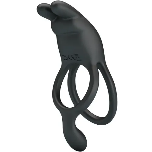 Seth Double Vibration Ring Rabbit 7 Modes Black – Pretty Love