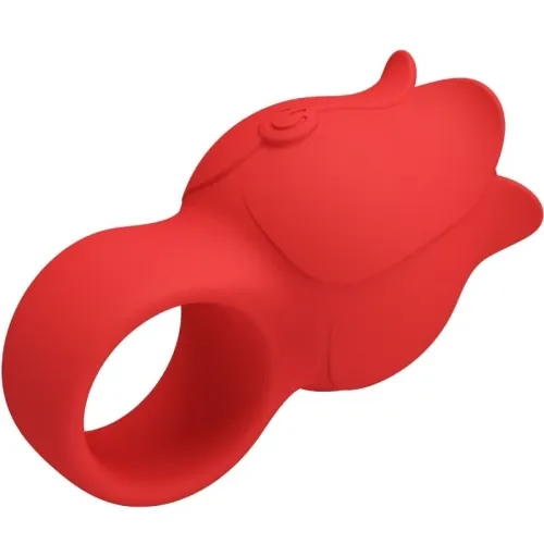 Jae Rose Shaped Finger Vibrator 10 Modes Red | Pretty Love