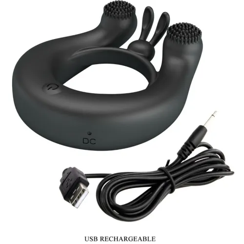 Dahlia Vibration Ring + Clitoral Stimulation 12 Modes Black – Pretty Love