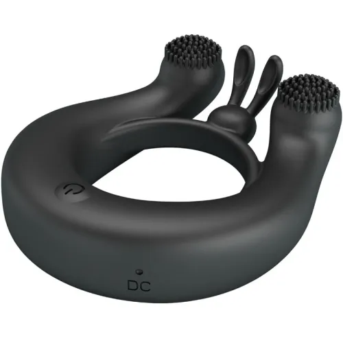 Dahlia Vibration Ring + Clitoral Stimulation 12 Modes Black – Pretty Love