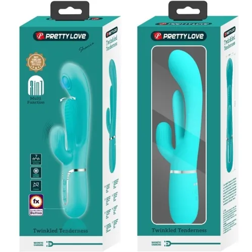 Shania Triple Rabbit Multifunctional Vibrator 3 In 1 Blue | Pretty Love