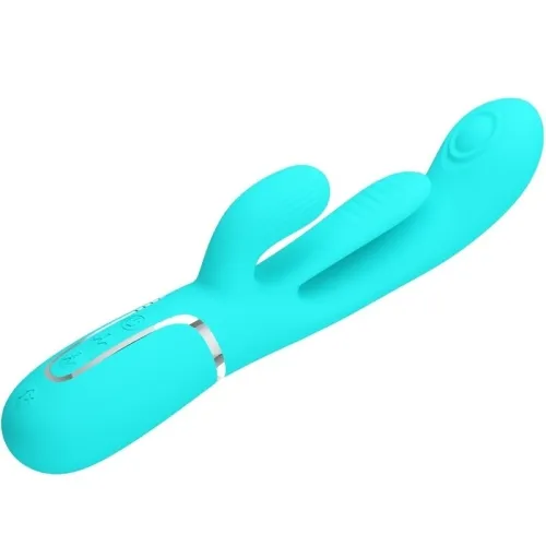 Shania Triple Rabbit Multifunctional Vibrator 3 In 1 Blue | Pretty Love