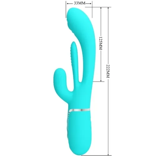 Shania Triple Rabbit Multifunctional Vibrator 3 In 1 Blue | Pretty Love