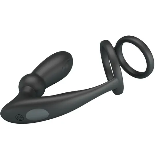 Emoni cock ring + anal plug 12 modes black – Pretty Love