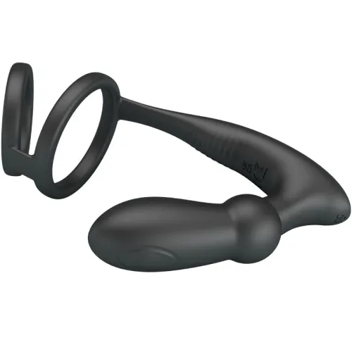 Emoni cock ring + anal plug 12 modes black – Pretty Love