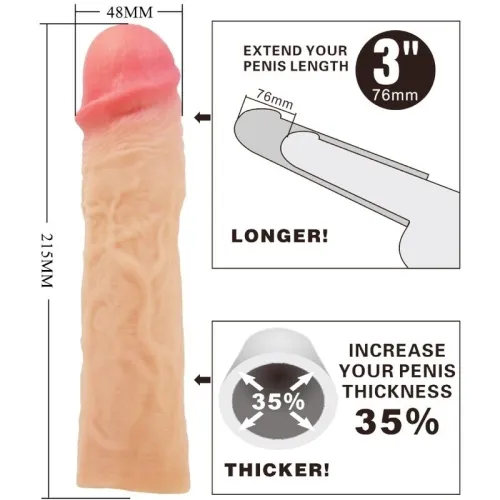 Derek Penis Sleeve with 7.6cm Extension Meat – Pretty Love