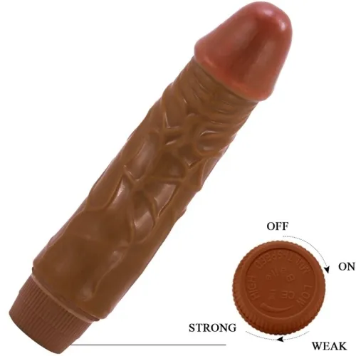 Jeff Realistic Vibrator 19.5cm Brown | Baile