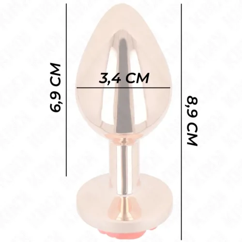 Pink Gold Anal Plug With Red Rose M – Kink