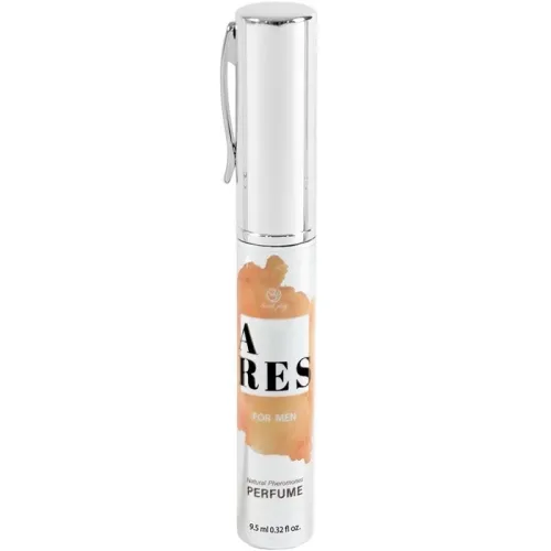 Parfümflasche für Männer mit silbernem Deckel, 9,5 ml, Aufschrift "ARES".