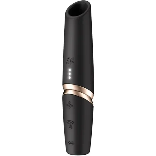 A slim, black device with gold accents and buttons, possibly an electronic gadget.