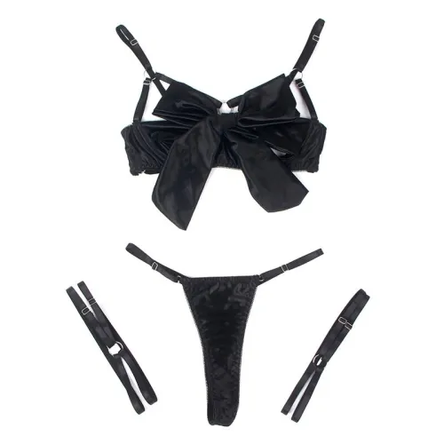 Bra Set with Adjustable Black Bow L/XL – Subblime