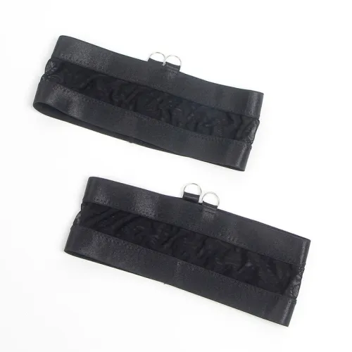 Schwarzer Bondage-Bh Mit Strumpfband-Set S/M – Subblime