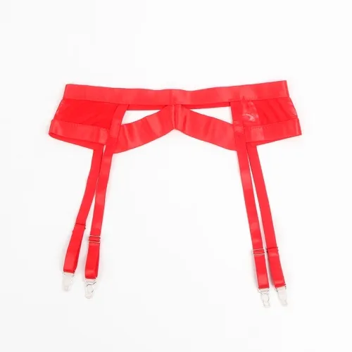 Red Bondage Bra with Garter Set S/M – Subblime