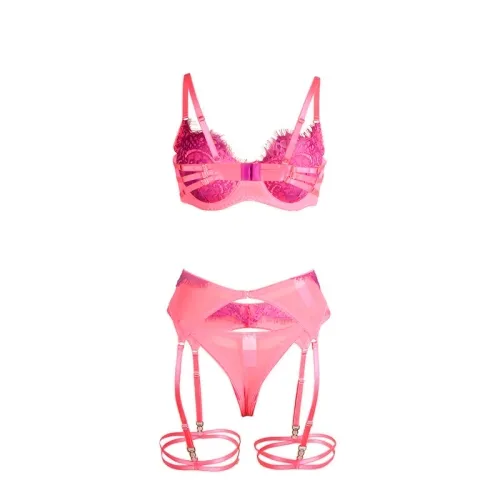 Bh-Set Mit Spitze Rosa Und Lila S/M – Subblime