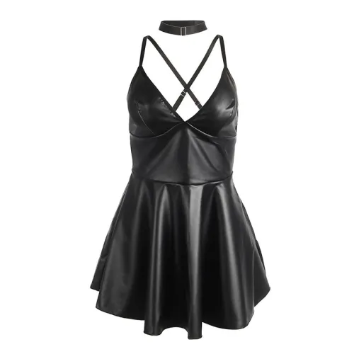 Dress with Black Leather Straps S/M – Subblime