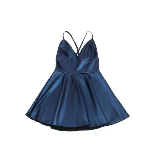 Kleid Mit Blauen Lederträgern S/M – Subblime