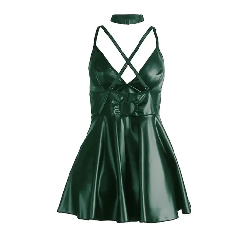Dress with Green Leather Straps S/M – Subblime