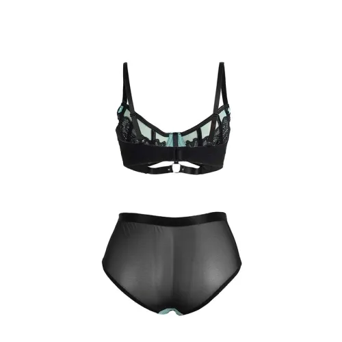 Green patent leather mesh zipper bra set L/XL – Subblime