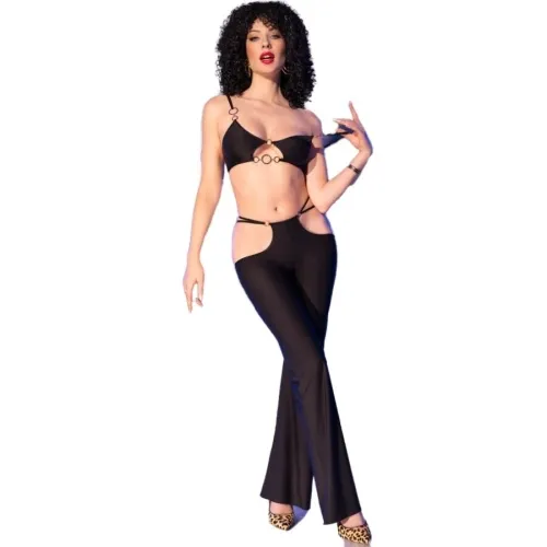 Top Set Mit Goldenen Details M Schwarz – Chilirose