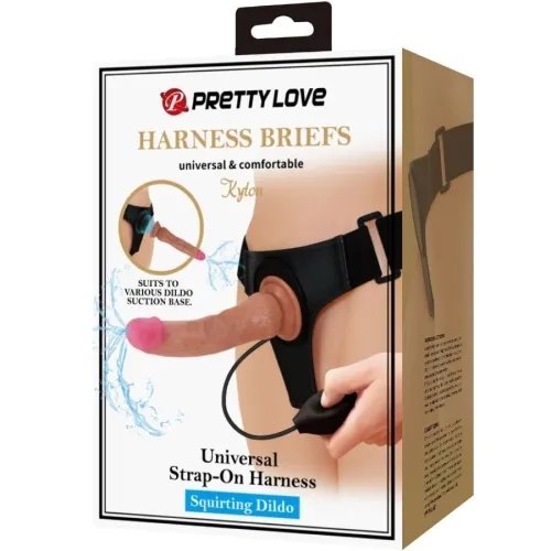 Kyton Universal Harness With Squirting Dildo 19cm Brown – Pretty Love