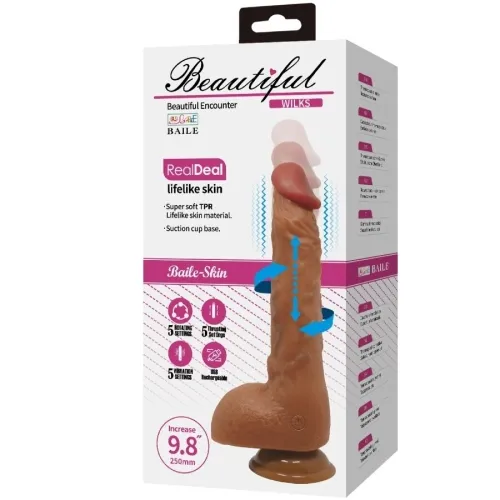 Beautiful Wilks Vibrator 5 Modes 25cm Brown | Bailey