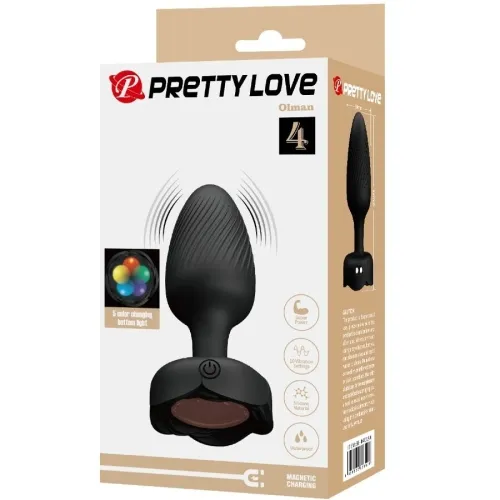 Olman Anal Plug with LED Light Black 8.8cm – Pretty Love