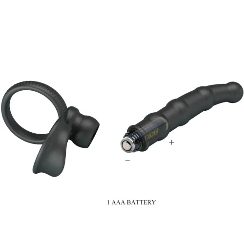 Tatum Vibro Penis Ring with Plug, 10 Modes, Black – Pretty Love