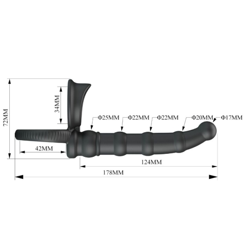 PRETTY LOVE - TATUM VIBRIERENDER PENISRING MIT STECKER 10 VIBRATIONEN SCHWARZ