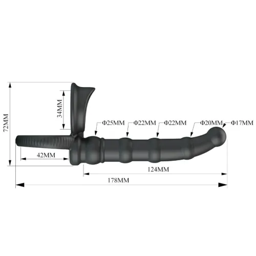 Tatum Vibro Penis Ring with Plug, 10 Modes, Black – Pretty Love