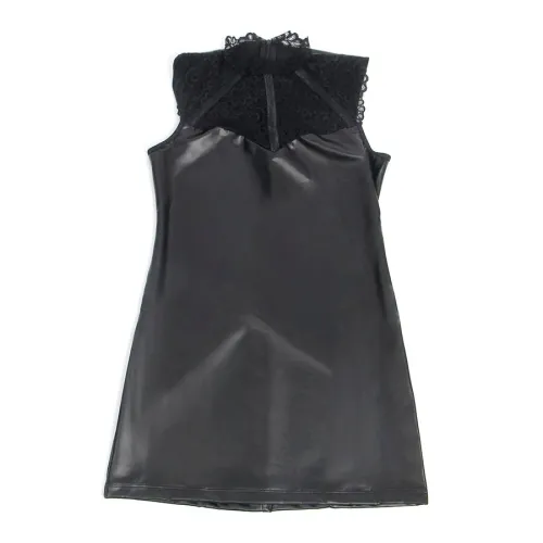 Leather Dress with Lace Collar Black S/M – Subblime