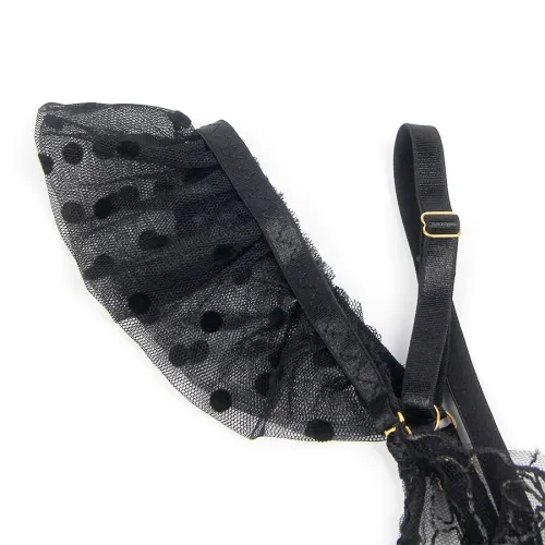 Spitzen-Bh Und Strumpfband-Set Schwarz L/Xl – Subblime