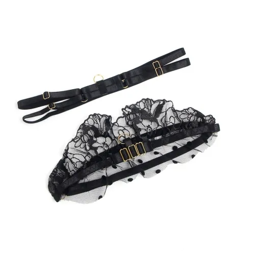 Spitzen-Bh Und Strumpfband-Set Schwarz L/Xl – Subblime