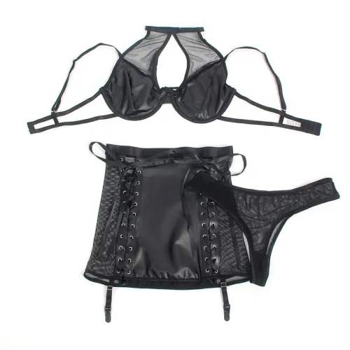 Leather Bra and Skirt Set Black L/XL – Subblime