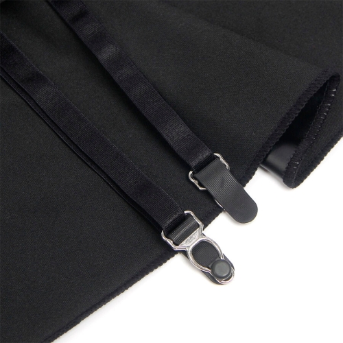 SUBBLIME - 957711 LEDERKLEID MIT SPITZENREISSVERSCHLUSS SCHWARZ L/XL