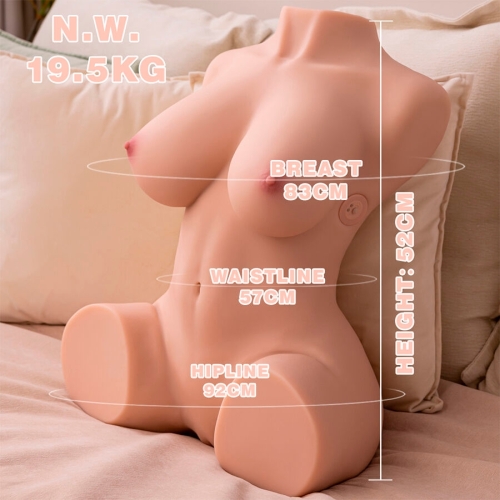 XISE - DANIA THRUSTING REALISTISCHER TORSO MIT WEIBLICHER VIBRATION 52 CM