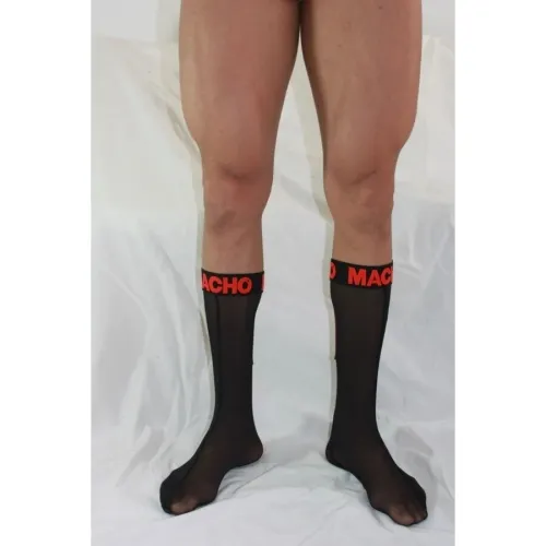 Dünne Socken Einheits Schwarz/Rot – Macho