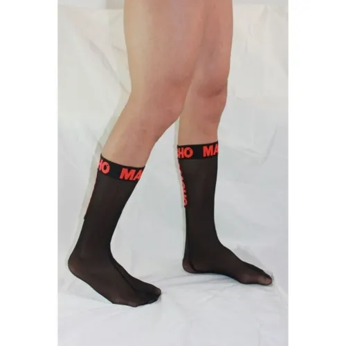 Dünne Socken Einheits Schwarz/Rot – Macho